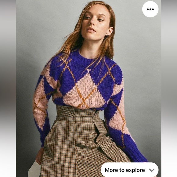 LIMITED EDITION INTARSIA MOHAIR SWEATER - Women - Massimo Dutti size small - Picture 1 of 14